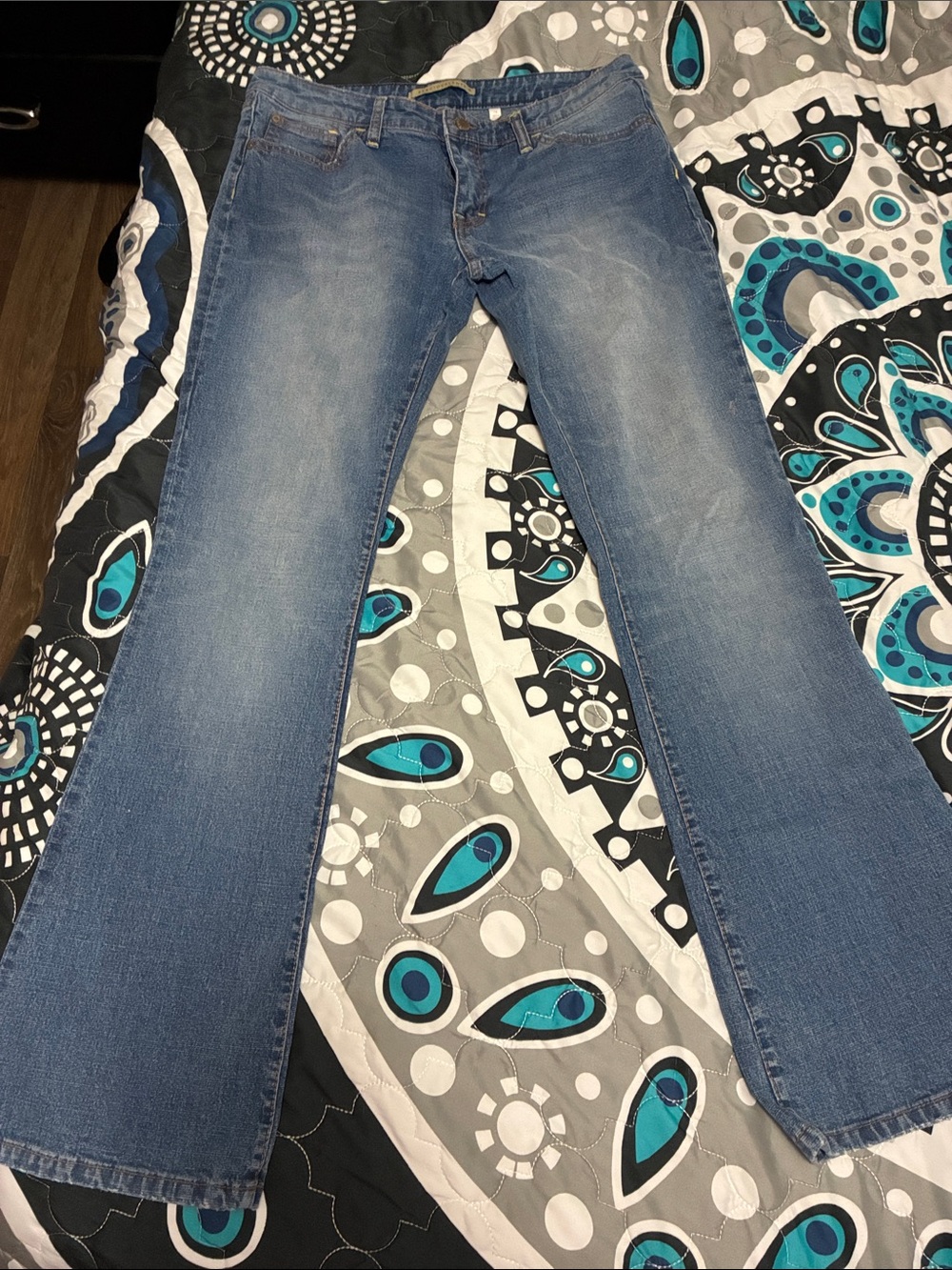 Sergio Valente Blue Flared Wide-Leg Jeans